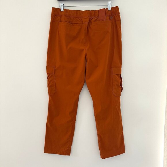 Eddie Bauer Womens First Ascent Pants Size 12 Hiking Outdoors Orange Nylon Cargo - Picture 2 of 12